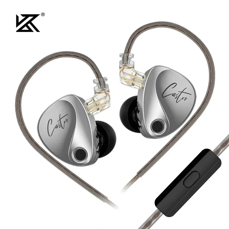 KZ Castor-auriculares intrauditivos HiFi 2DD, dinámicos, de alta gama, sintonizables, con armadura equilibrada, Monitor, auriculares con cancelación