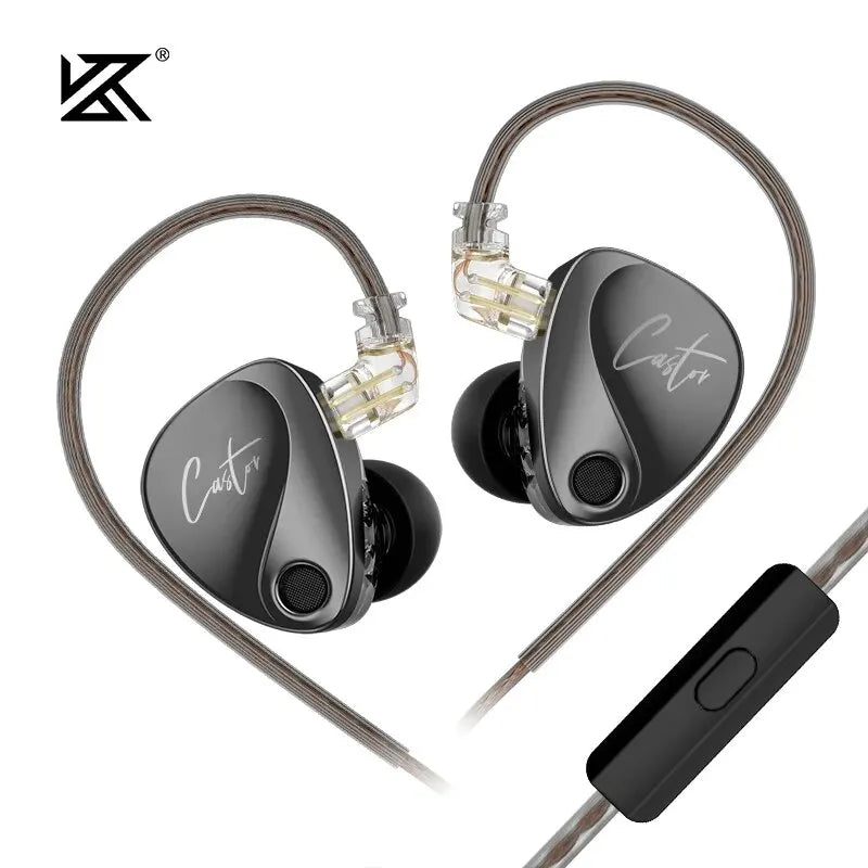 KZ Castor-auriculares intrauditivos HiFi 2DD, dinámicos, de alta gama, sintonizables, con armadura equilibrada, Monitor, auriculares con cancelación