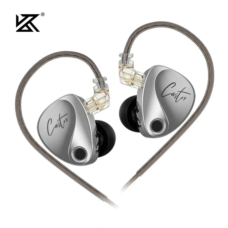 KZ Castor-auriculares intrauditivos HiFi 2DD, dinámicos, de alta gama, sintonizables, con armadura equilibrada, Monitor, auriculares con cancelación